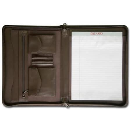 Eva-Dry/Momentum Sales & Mktg Dacasso e3404 Leather Enhanced Zip-Around Portfolio - Chocolate Brown e3404
